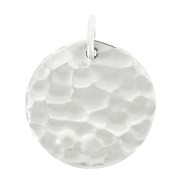 Pendentif rond martelé 15 mm avec anneau fermé - Argent 925 x1