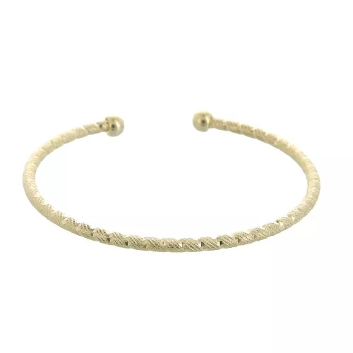 Bracelet jonc diamanté 2.6x160 mm - Plaqué Or 3 microns x1
