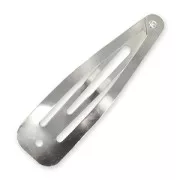 Barrette à cheveux trouée 67 mm rhodié x1