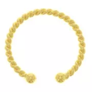 Bague fine torsadée réglable avec 2 petites boules - Doré à l'or fin x1