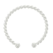 Bague fine torsadée réglable avec 2 petites boules - Argenté x1|raw }}