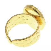 Bague martelée réglable pour cabochon 18x13 mm - Doré à l'or fin x1