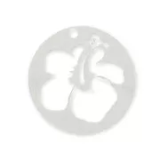 Sequin Hibiscus 20 mm en Argent 925 x1