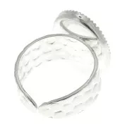 Bague martelée réglable pour cabochon 18x13 mm - Argenté x1