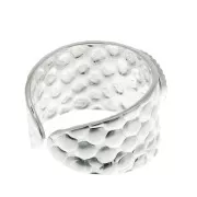 Bague martelée réglable pour cabochon 8 mm - Argenté x1