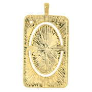 Pendentif carte de tarot - Le monde - avec oxyde de Zirconium 34x18 mm - Doré x1
