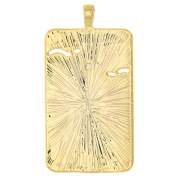 Pendentif carte de tarot - La lune - avec oxyde de Zirconium  34x18 mm - Doré - Crystal x1