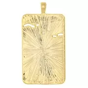 Pendentif carte de tarot - La lune - avec oxyde de Zirconium  34x18 mm - Doré - Crystal x1