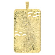 Pendentif carte de tarot - Le soleil - avec oxyde de Zirconium  34x18 mm - Doré - Crystal x1