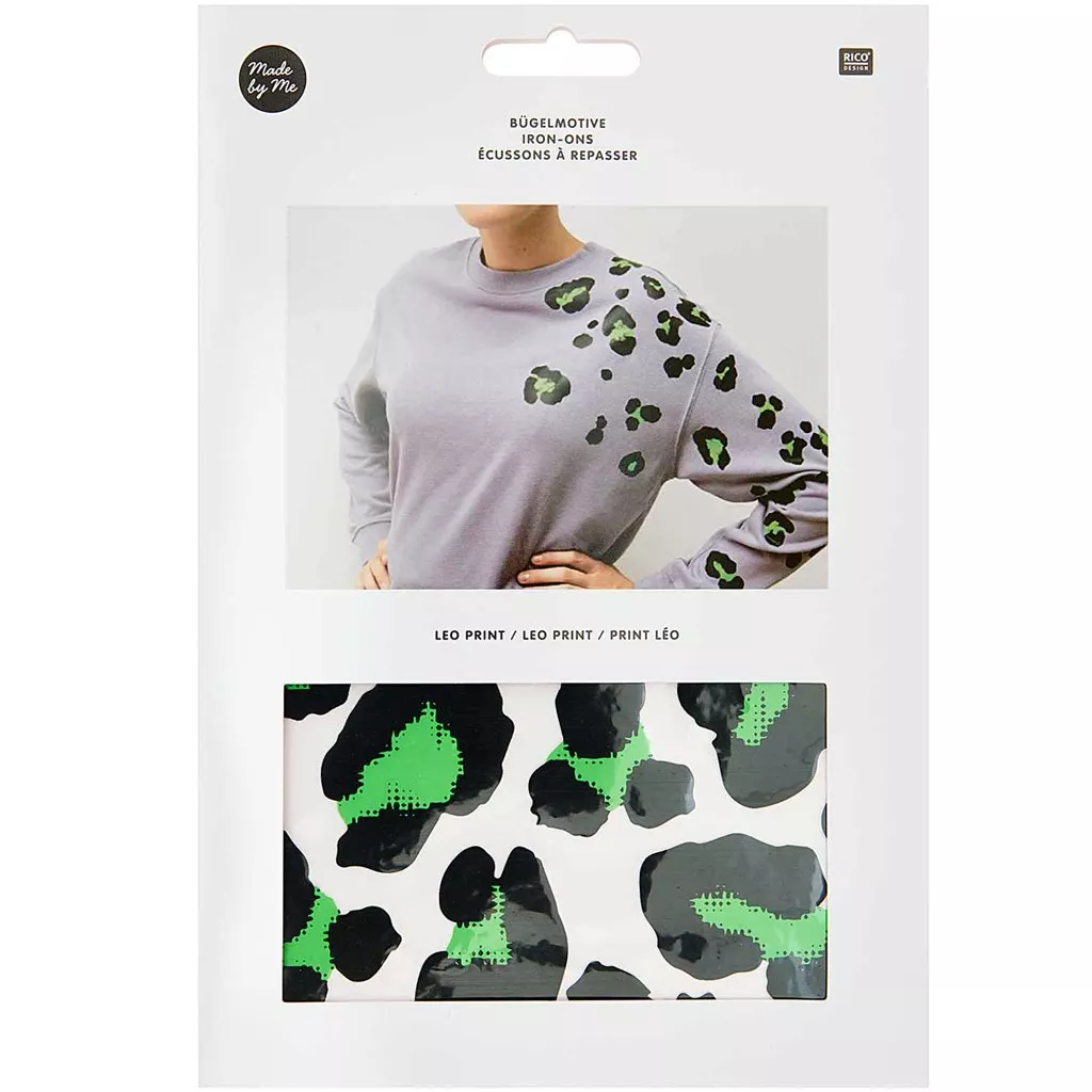 Assortiment d'écussons thermocollants à repasser - Acid Leo - Vert fluo x1 - Perles & Co