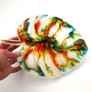 Moule silicone pour réaliser une feuille de Philodendron en résine 24x17 cm x1