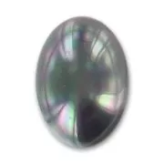Cabochon en résine nacré 18x13 mm Noir irisé x1