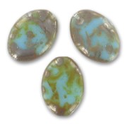 Olives plates 20x14 mm Turquoise Picasso x5|raw }}