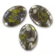 Olives plates 20x14 mm Opaque Olivine Picasso x5