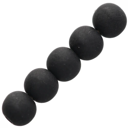 Perles rondes Polaris Dépolies 4 mm Jet x20