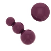 Assortiment 26 perles rondes 6-8-10 mm et 2 cabochons en résine opaque - Aubergine|raw }}