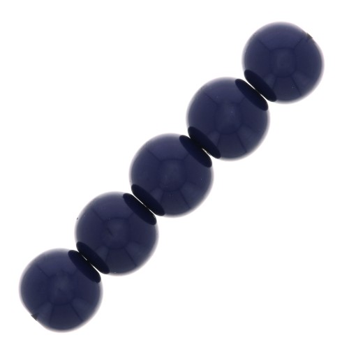 Perles en résine opaque 4 mm - Bleu marine x15
