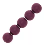 Perles en résine opaque 4 mm - Aubergine x15