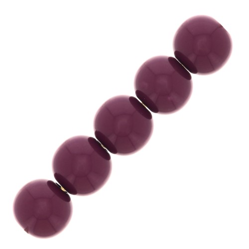 Perles en résine opaque 4 mm - Aubergine x15