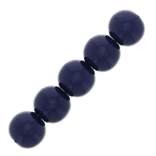 Perles en résine opaque 6 mm - Bleu marine x10
