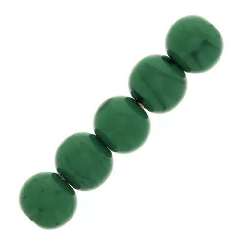 Perles en résine opaque 6 mm - Malachite x10