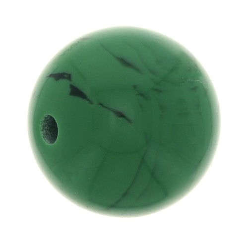 Perle en résine opaque 14 mm - Malachite x1