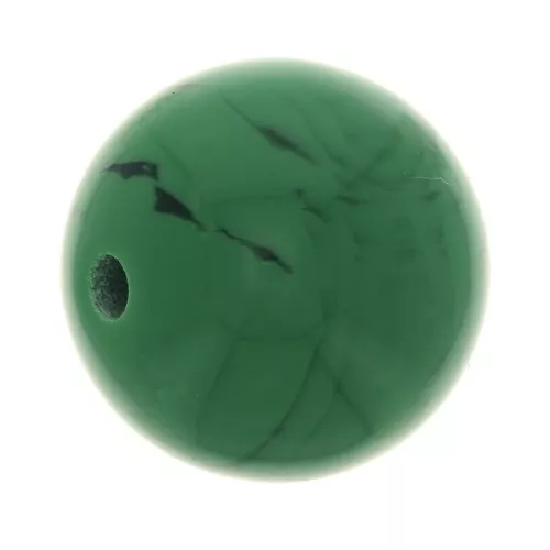 Perle en résine opaque 14 mm - Malachite x1