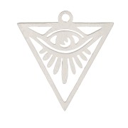Pendentif triangle évidé motif oeil 20x19 mm - Acier inoxydable x1|raw }}