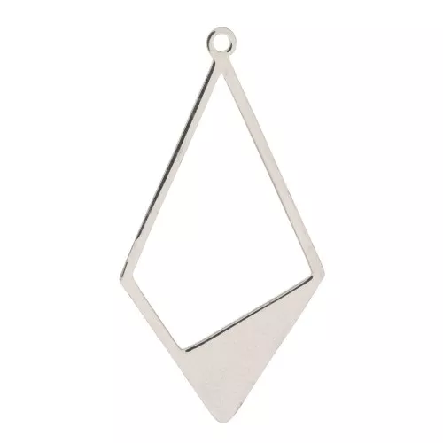 Pendentif losange évidé 34x18 mm - Acier inoxydable x1