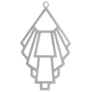 Pendentif géométrique design 39x23 mm - Acier inoxydable 316L x1|raw }}