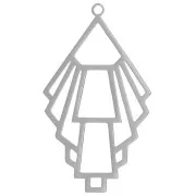 Pendentif géométrique design 39x23 mm - Acier inoxydable 316L x1