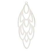 Pendentif plume design 52x19 mm - Acier inoxydable x1