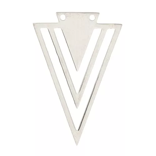 Pendentif 2 trous triangle évidé 36x24 mm - Acier inoxydable x1