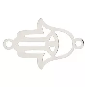 Intercalaire main de Fatma ajourée 19x12 mm - Acier inoxydable x1