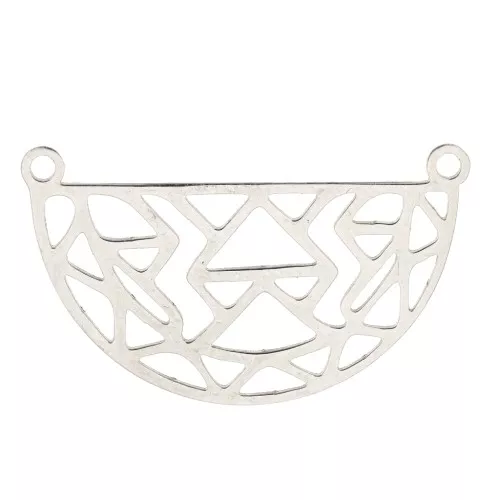 Intercalaire demi-cercle ajouré pour collier 31x18 mm - Acier inoxydable x1