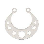 Intercalaire demi-lune pour collier motifs étoiles 19x20 mm - Acier inoxydable x1|raw }}
