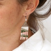 Intercalaire - pendentif triangle ajouré motif fleur 17x19mm - Acier inoxydable x1