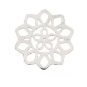 Intercalaire rosace fleur ajouré 14 mm - Acier inoxydable 316L x1