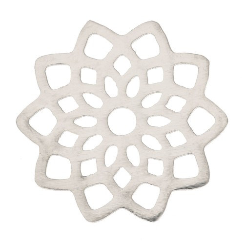 Intercalaire rosace ajouré 16.5 mm - Acier inoxydable x1