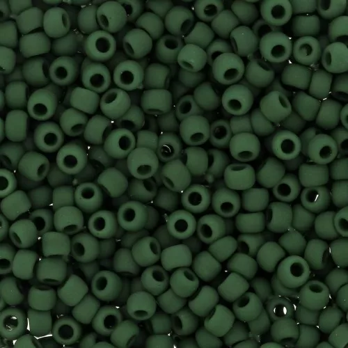 Rocaille Toho 11/0 TO11R47HF - Opaque Frosted Pine Green x8g
