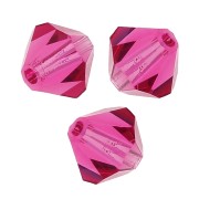 Perles toupies Preciosa - Rondelle Bead 6 mm - Fuchsia x12