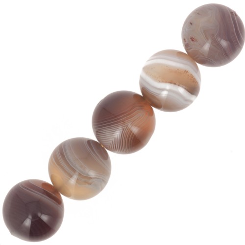 Perle ronde 12 mm pierre gemme Agate du Botswana  x1