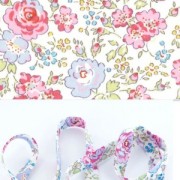 Biais en tissu Liberty - Felicite - Rose x1m