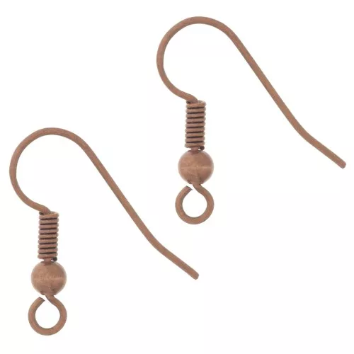 Crochets d'oreilles boules 18 mm cuivré vieilli x100