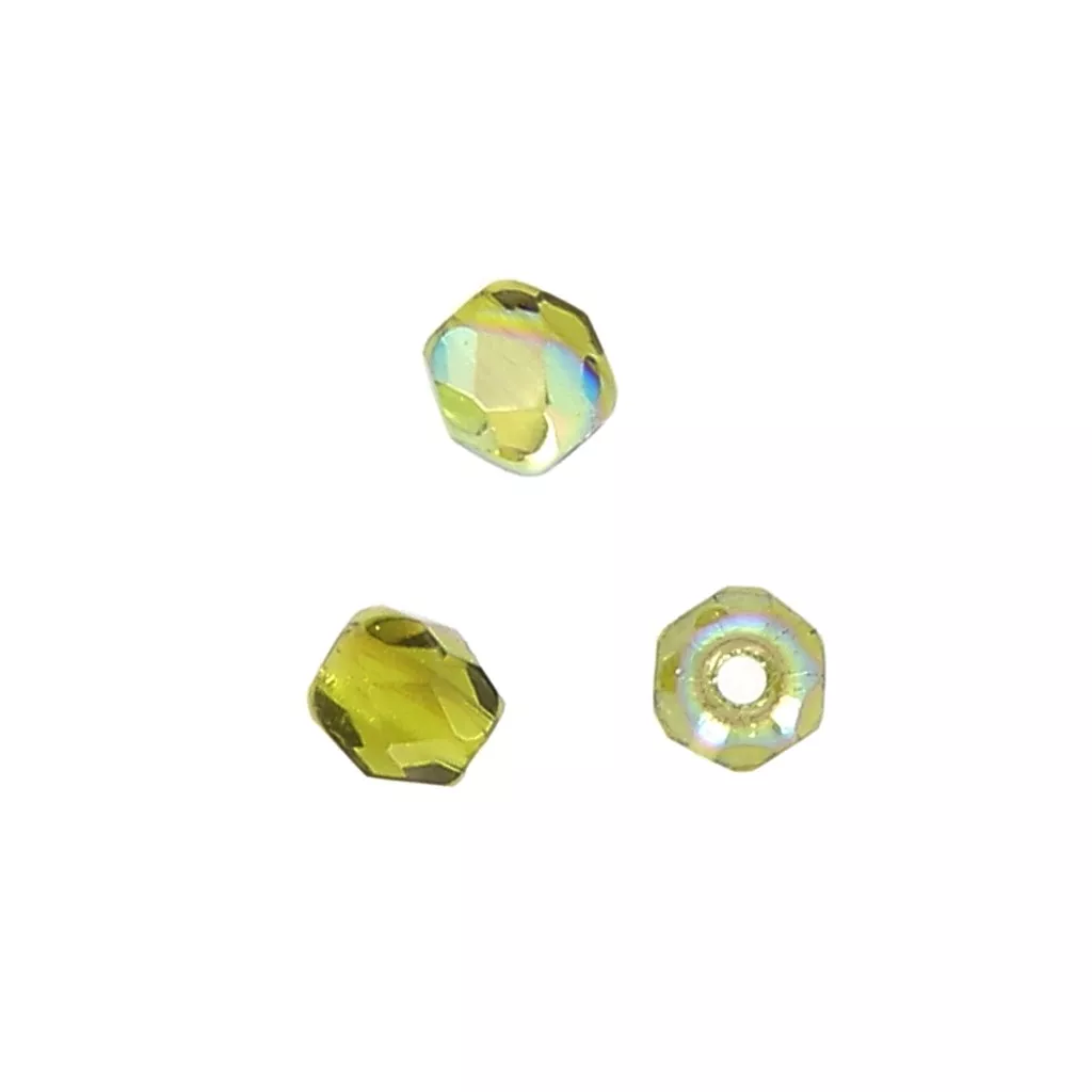 20 Perles En Olivine Facettées Bohème - 8mm | Pour Création Bijoux DIY | Fabriqué En France