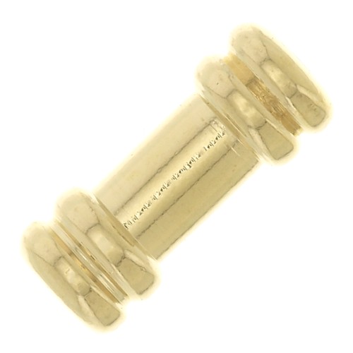 Perles tubes travaillées 9x3.5 mm - Doré à l'or fin x5