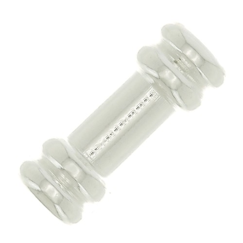 Perles tubes travaillées 9x3.5 mm - Placage argent finx5