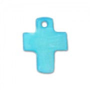 Croix en Nacre 12x8 mm Turquoise x10|raw }}