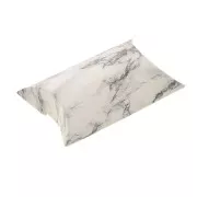 Emballage berlingot en carton - motif marbré 8x5.5x2cm - Blanc - Noir x1