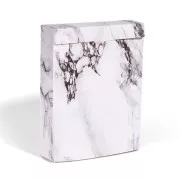 Boite à monter en carton - motif marbré 16.5x13.5x3.5 cm - Blanc - Noir x1